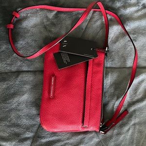 Red shoulder bag